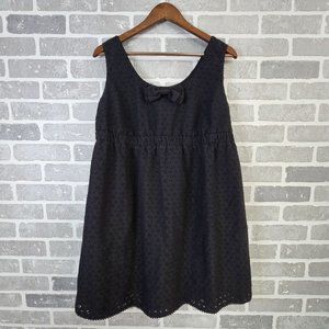 VTG Juicy‎ Couture Sleeveless Dress Women's Large Black Eyelet Ruffled Liner Y2K